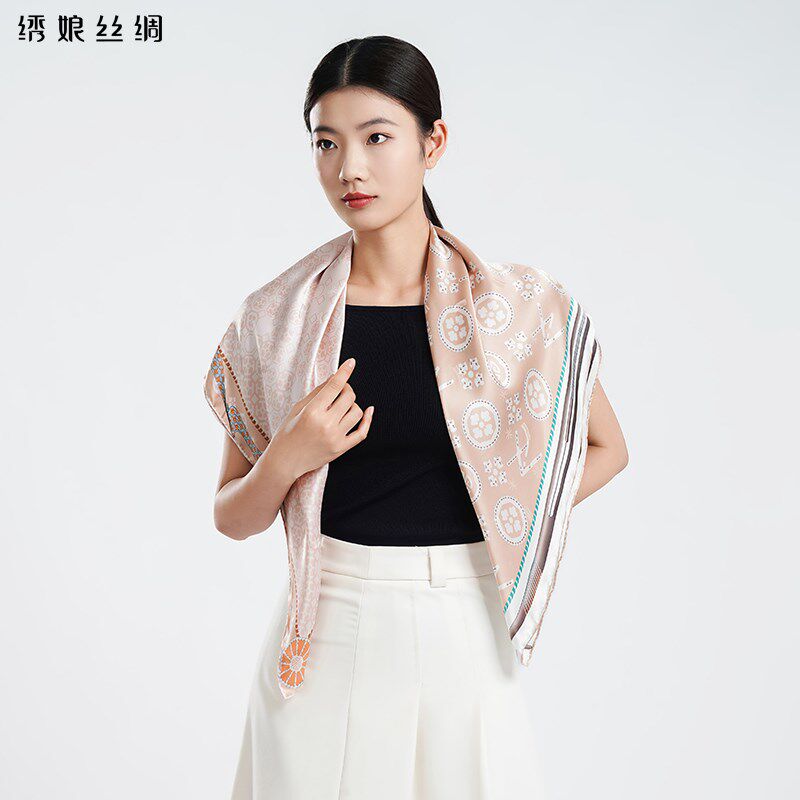绣娘丝绸新款真丝丝巾外搭女苏州高端桑蚕丝丝巾送礼礼盒丝巾方巾