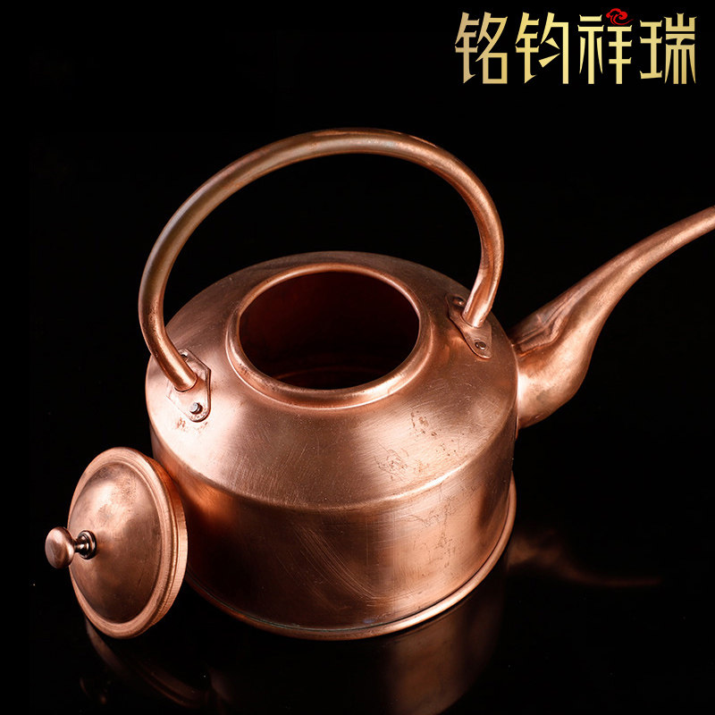 紫铜红铜壶西藏藏式手工茶壶新式茶具烧水壶长嘴壶家居厨房冷水壶