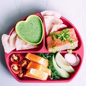 Bumkins宝宝餐盘吃饭碗儿童餐具婴儿硅胶分格盘吸盘式辅食碗防摔