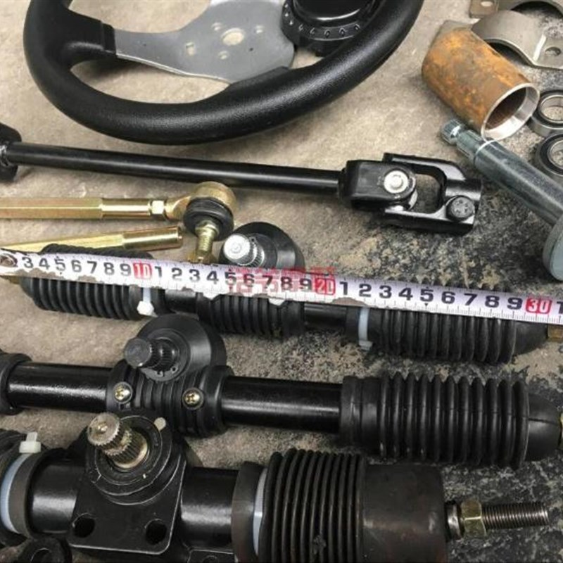 自制四轮电动摩托车卡丁车配件改装转向机总成方向机方向盘万向节