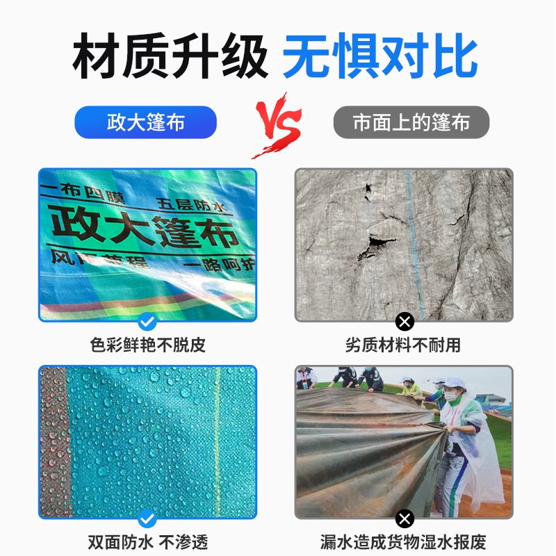 政大货车篷布加厚防晒雨布挂车专用帆布4.2米等栏耐磨塑料苫布