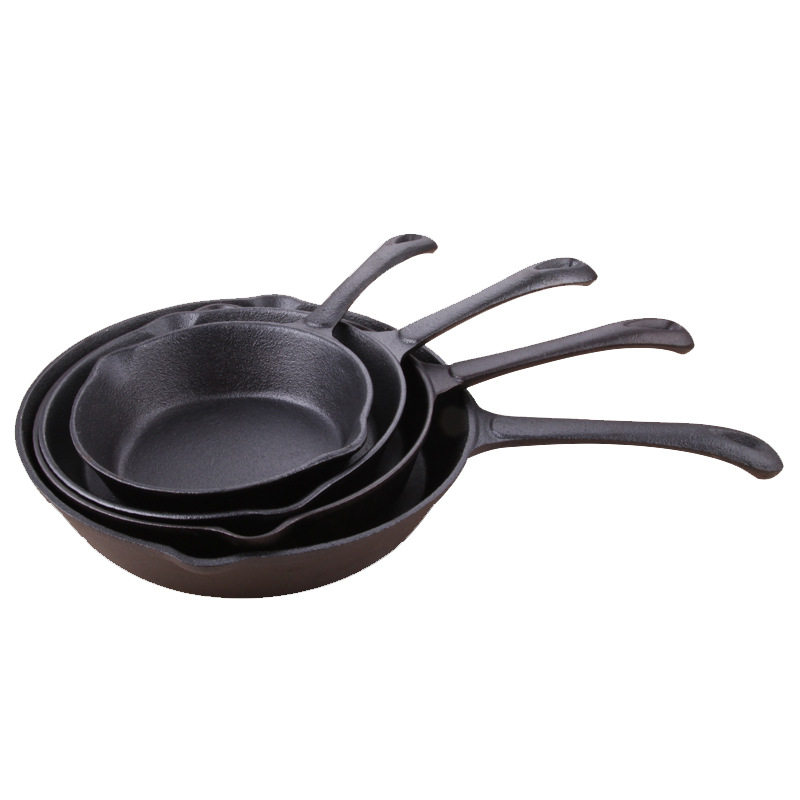 托尔斯铸铁单柄煎锅电磁炉用加厚平燃气用煎肉锅CastIronSkillet