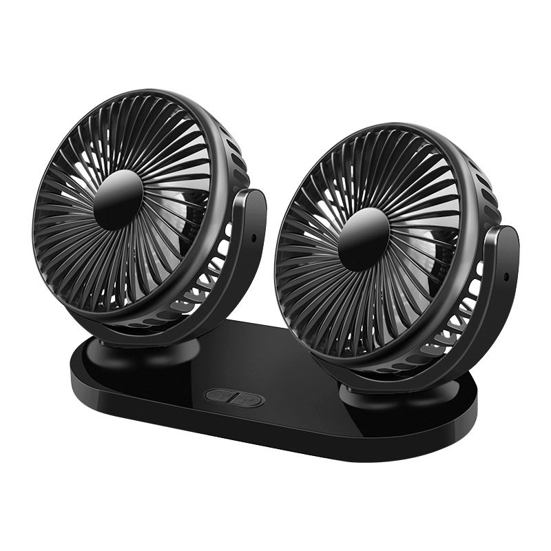 车载电风扇吸盘式汽车后排风扇12V24v制冷大货车USB强力车内车上