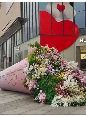 网红巨型花束商业展示落地式装饰品美化空间照片签到道具大花束