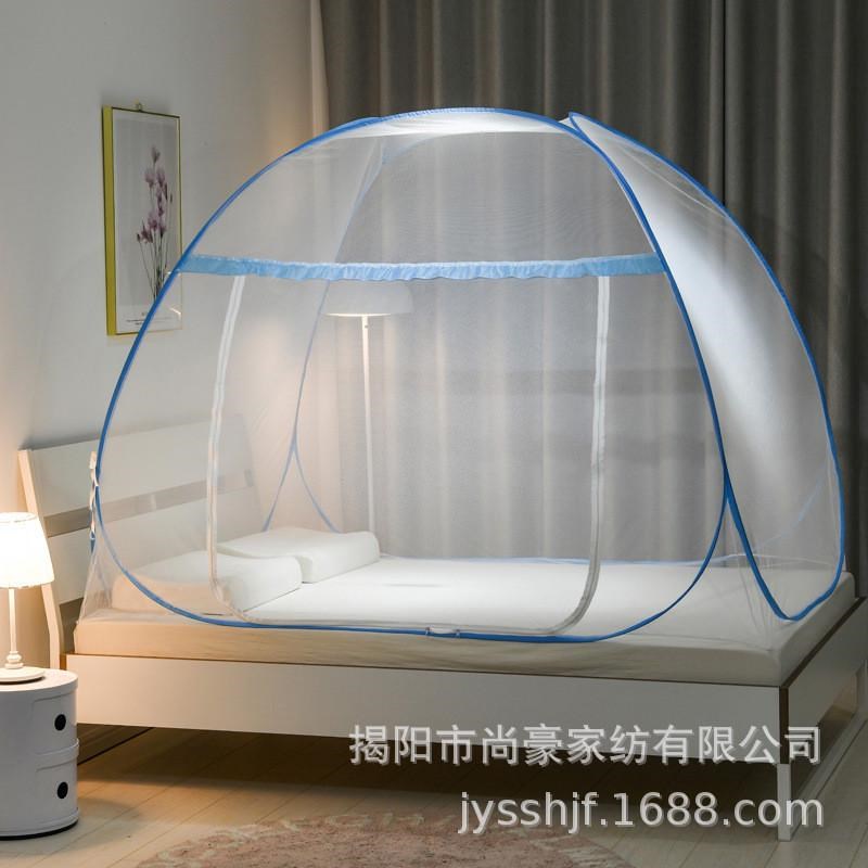 免安装蚊帐c蒙古包冰丝凉席底单人双人家用双开门1.2m1.5