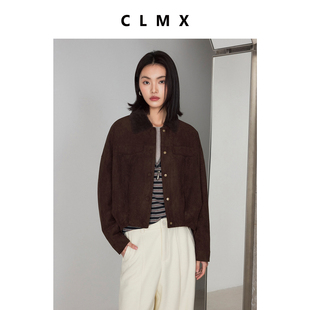 CLMX廓形兼顾立体与松弛感白鹅绒拼接翻领长袖橡筋下摆羽绒外套