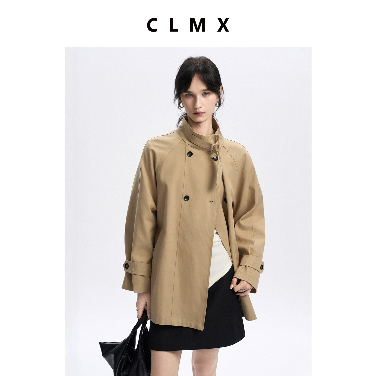 CLMX秋季时髦老钱风双排扣外套