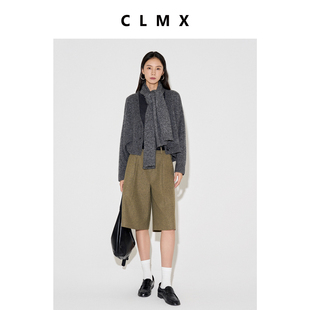 CLMX 秋冬休闲山羊绒羊毛混纺花纱面料花纱围巾