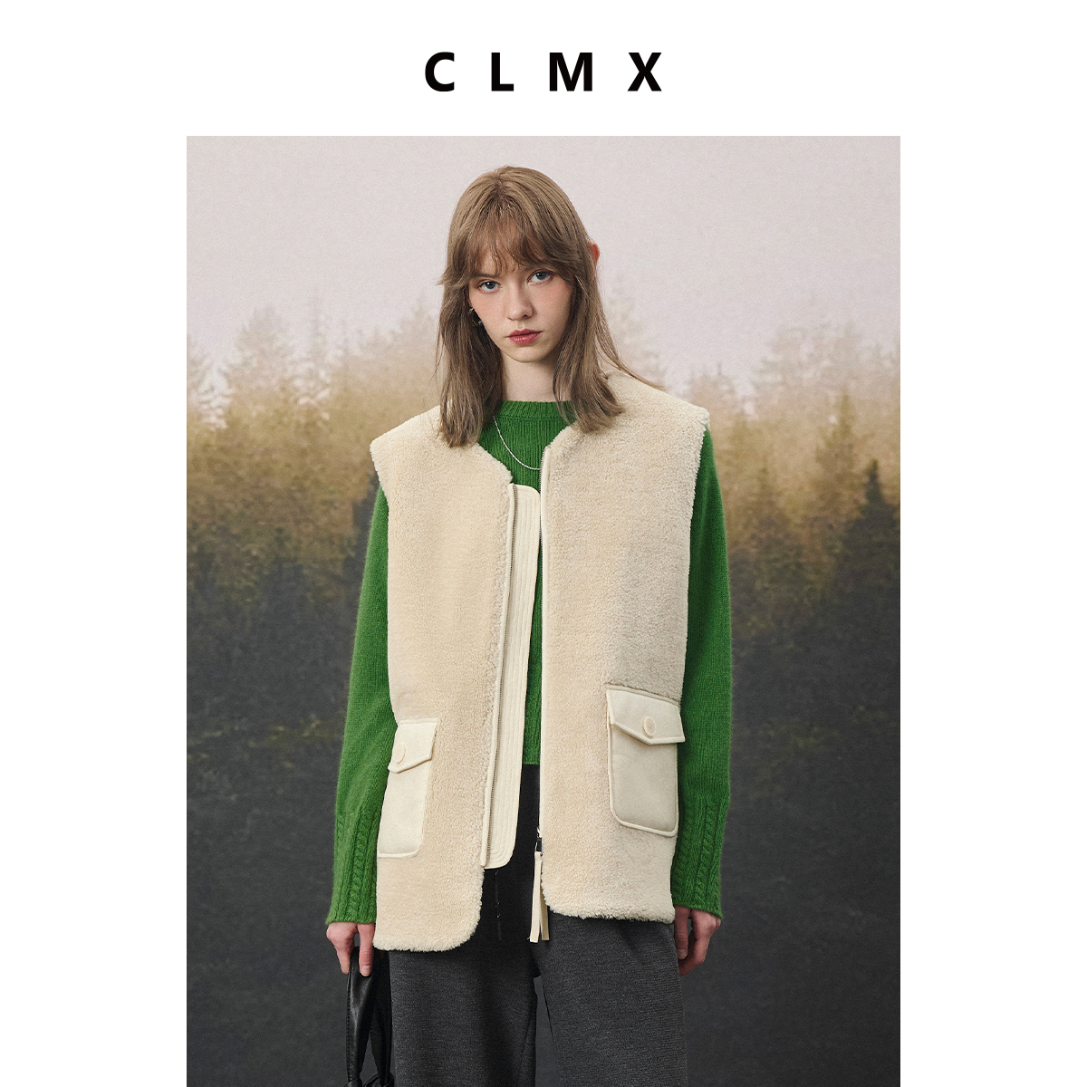 新款加厚秋冬羊羔毛马甲外套CLMX