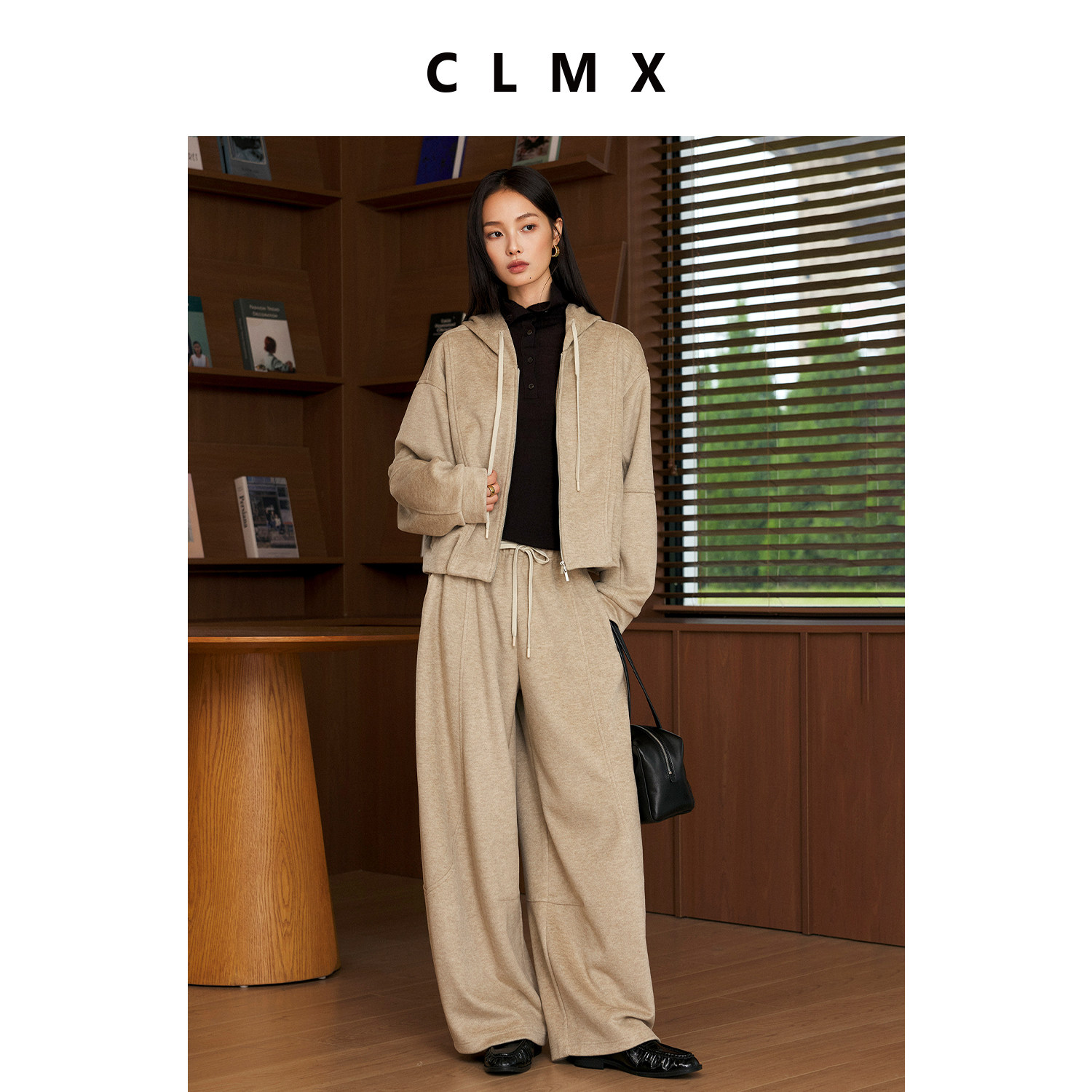 CLMX秋季女绵羊毛卫衣长裤套装