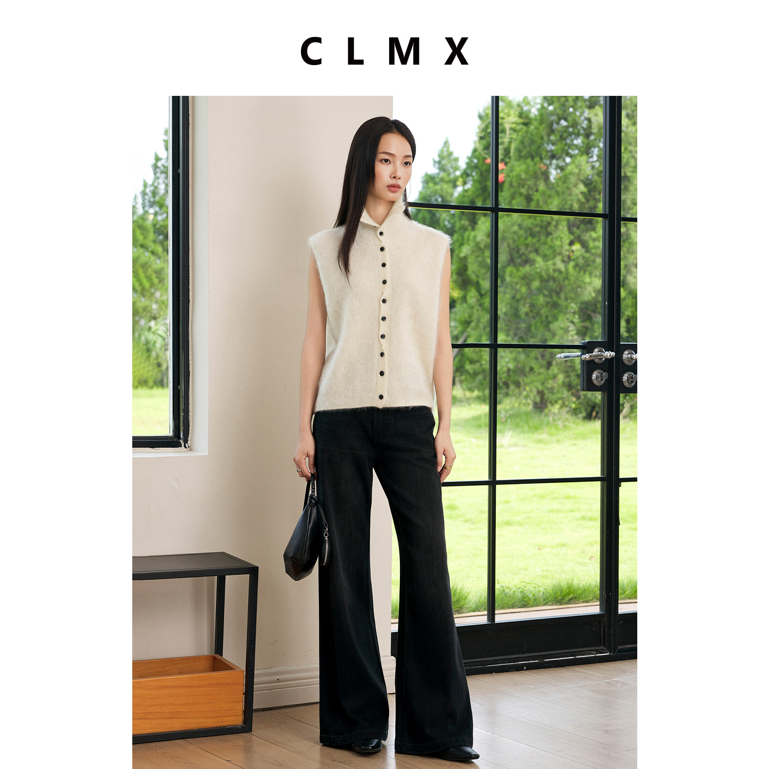 CLMX羊毛羊绒桑蚕丝针织马甲女