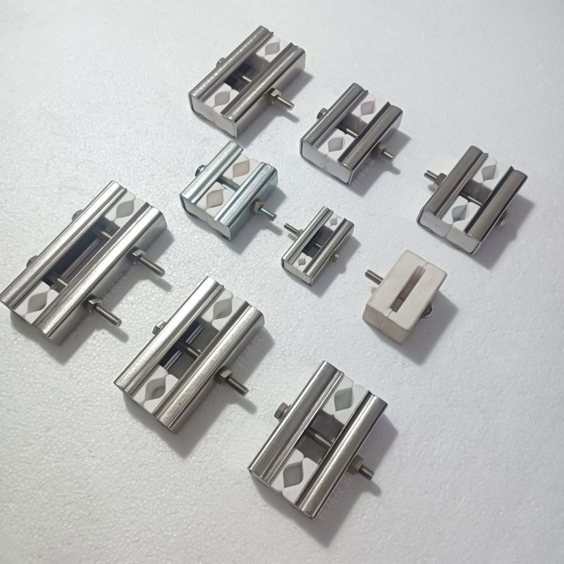 不锈钢硅碳棒夹i具硅钼棒陶瓷固定夹加热棒卡具夹块铝箔带编织带