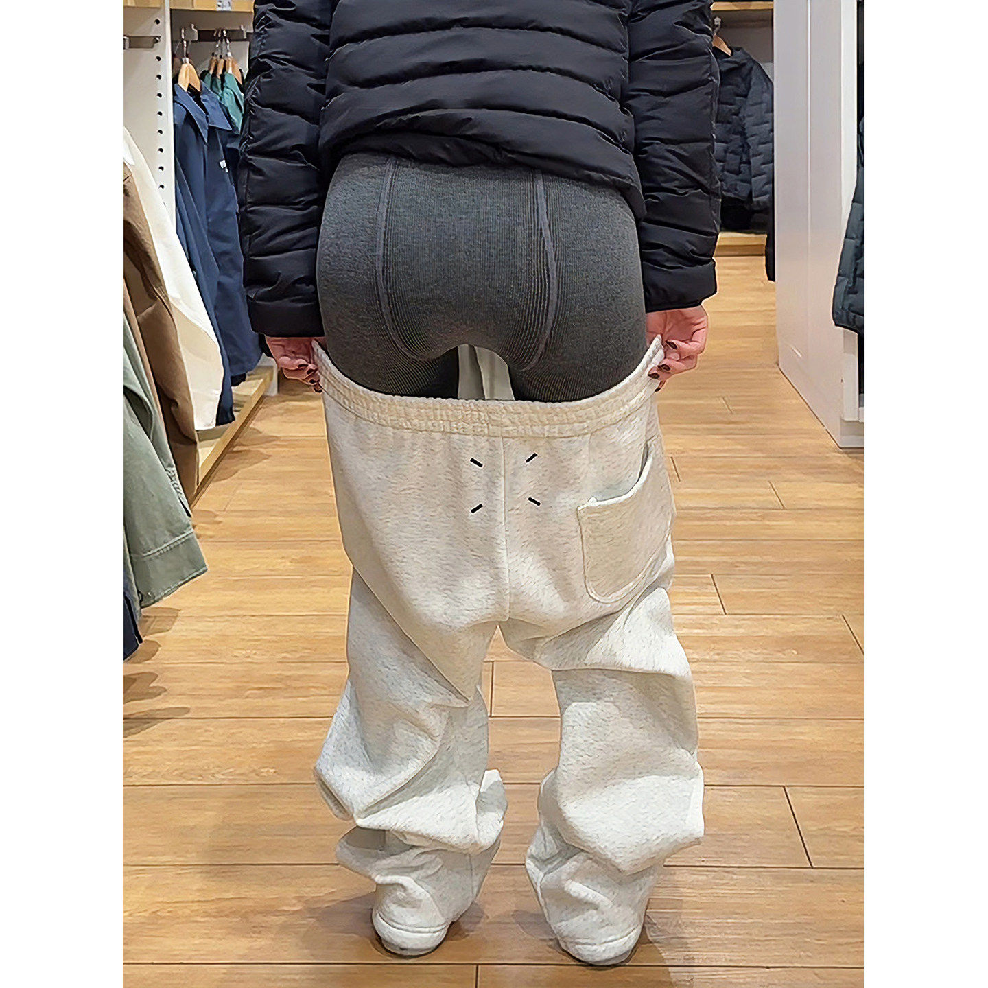 花灰色美式复古重磅加绒卫裤男款冬季弯刀裤子直筒健身运动休闲裤,男装,卫裤,淘宝优惠券,粉丝福利购,淘宝优惠卷