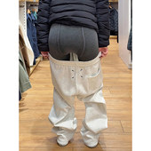 子直筒健身运动休闲裤 花灰色美式 冬季 弯刀裤 复古重磅加绒卫裤 男款