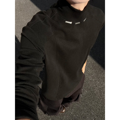 半高领德绒打底衫男正肩显瘦卫衣