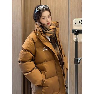 韩系高级感短款羽绒棉服男女款冬季加厚棉衣外套美拉德立领面包服