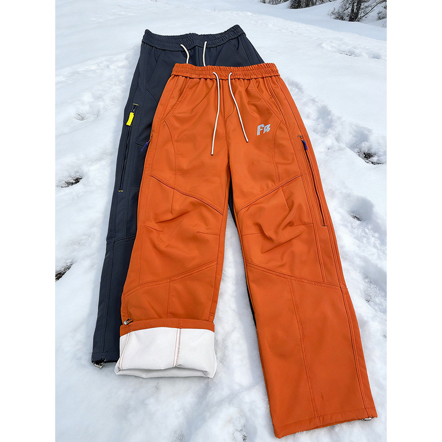 橙色东北防寒加绒滑雪裤男女冬季美式工装裤子户外防水登山冲锋裤,男装,休闲裤,淘宝优惠券,粉丝福利购,淘宝优惠卷