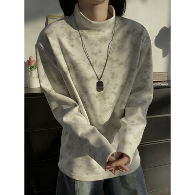 德绒打底衫男款重磅美式长袖t恤