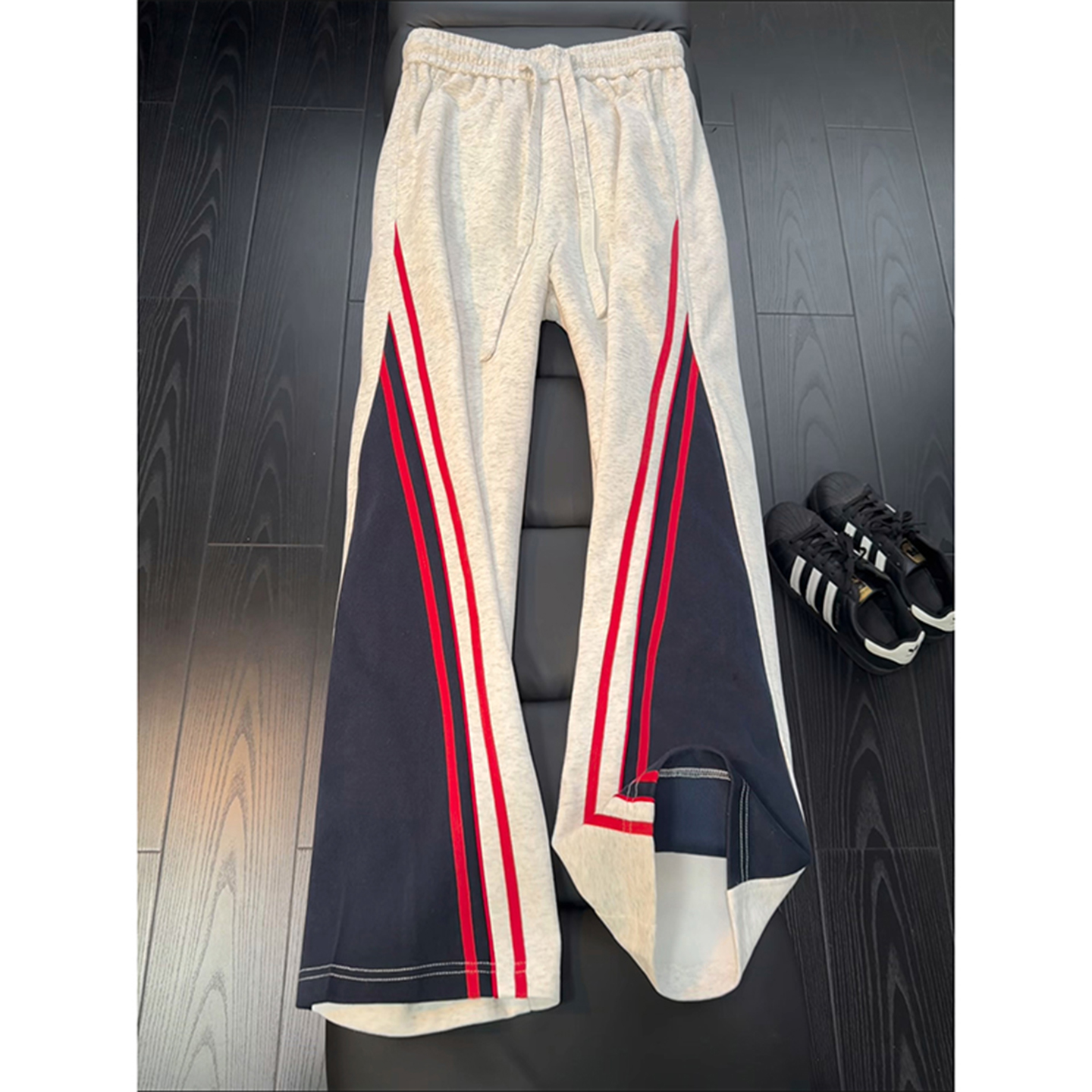 撞色重磅卫裤男秋季垂感显瘦裤子