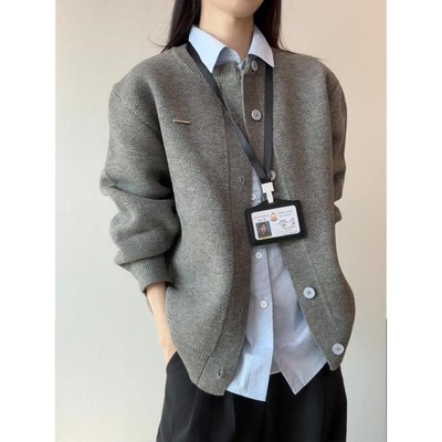 针织开衫外套男生秋冬慵懒风毛衣