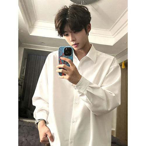 长袖衬衫男冬季穿搭西装内搭衬衣