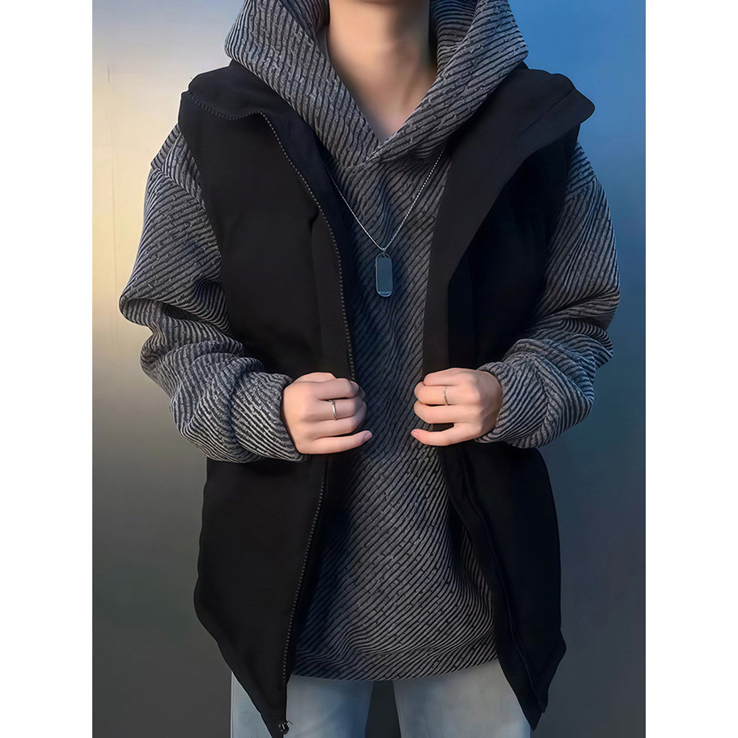 cleanfit小香风连帽卫衣男款秋冬重磅硬挺外套马甲叠穿内搭打底衫,男装,卫衣,淘宝优惠券,粉丝福利购,淘宝优惠卷