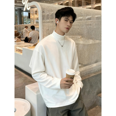 可外穿加厚打底衫男内搭加绒卫衣