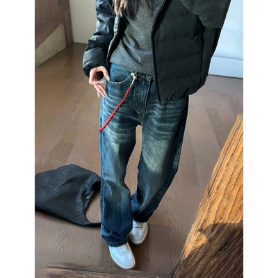 弯刀牛仔裤男款加厚美式高街裤子