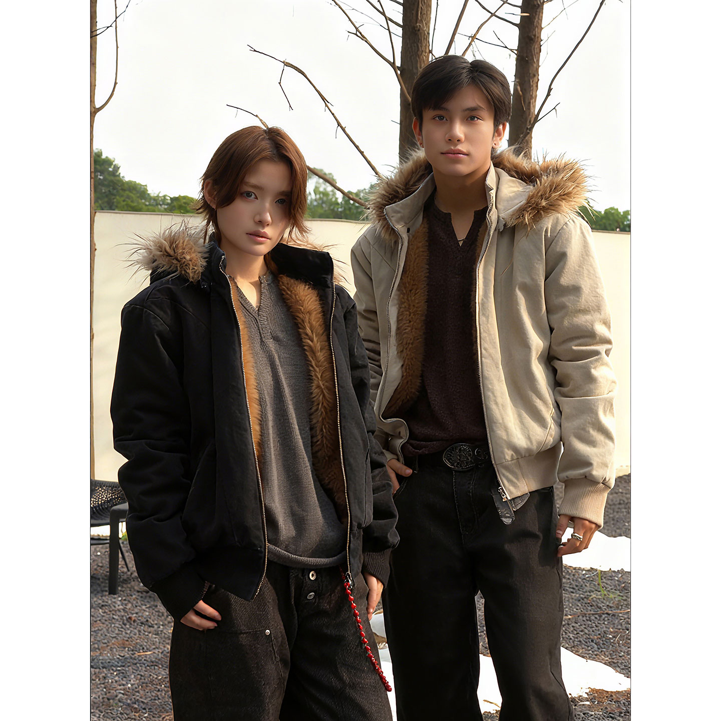 座山雕棉服男女帆布工装夹克棉袄