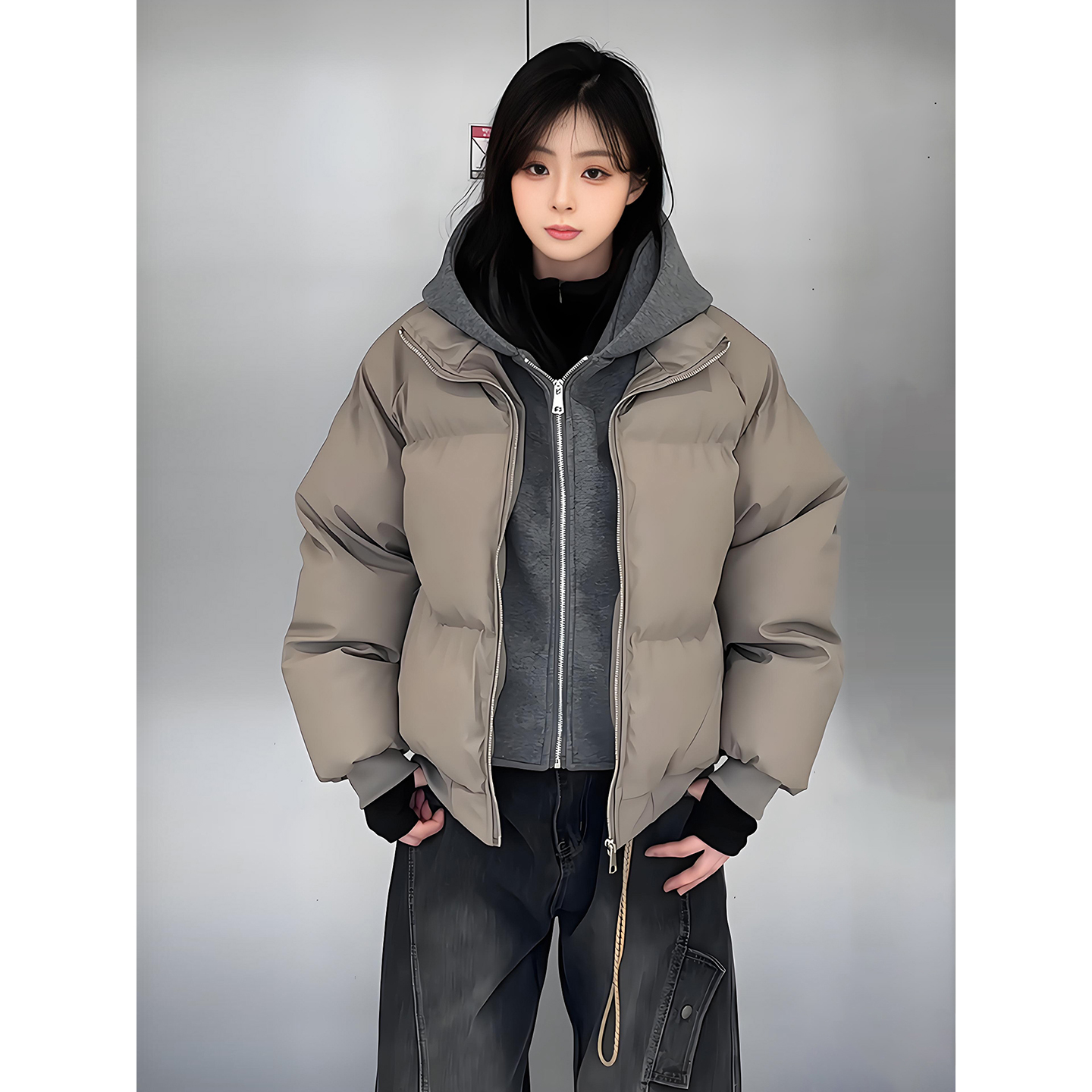 PU皮羽绒棉服男冬季三防加厚棉衣