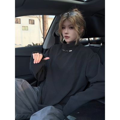 德绒打底衫男内搭半高领加厚卫衣