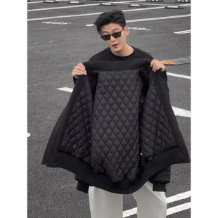 高级感痞帅棉衣外套加厚夹棉棒球服 冬季 黑色美式 飞行夹克棉服男款