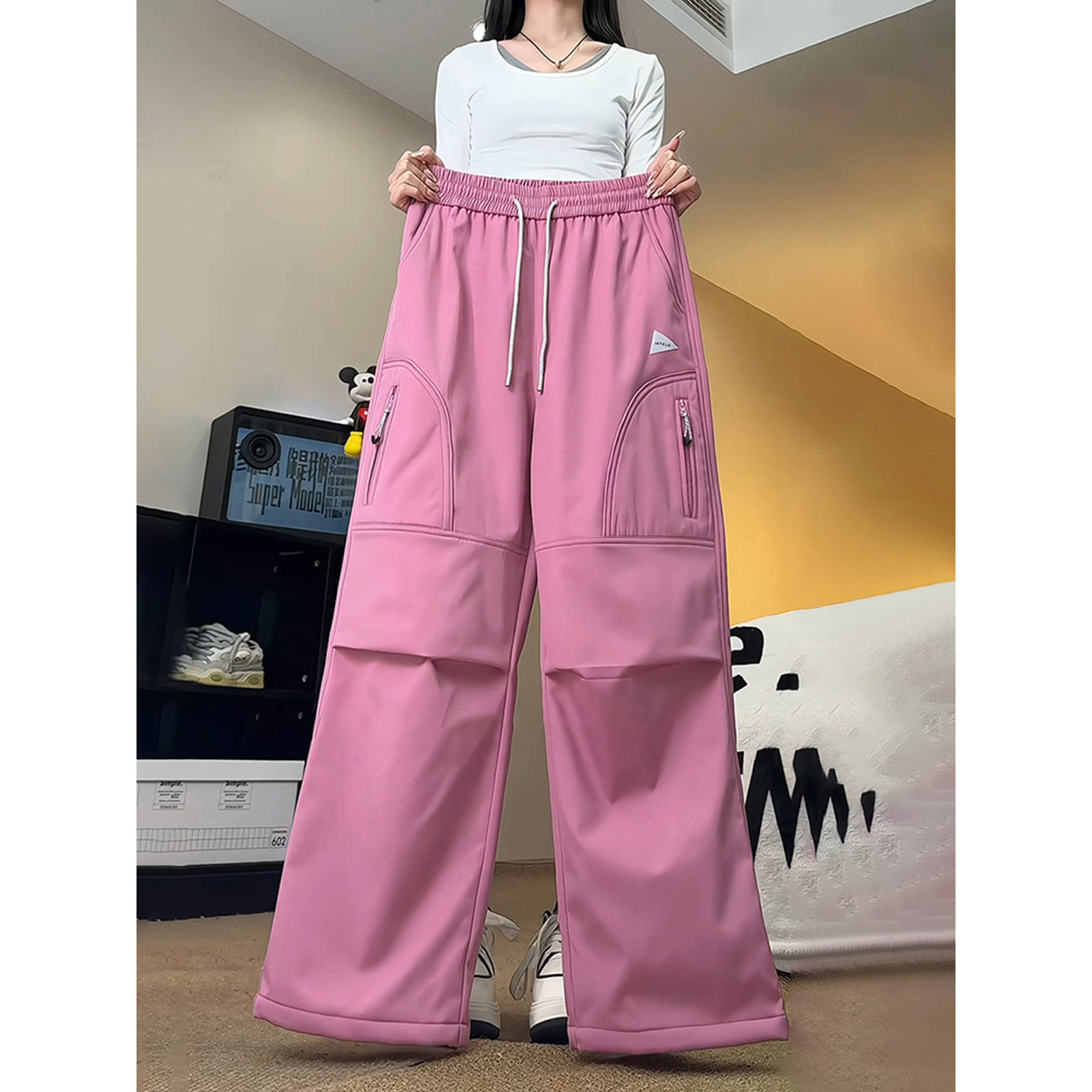 三防加绒软壳冲锋裤男伞兵工装裤