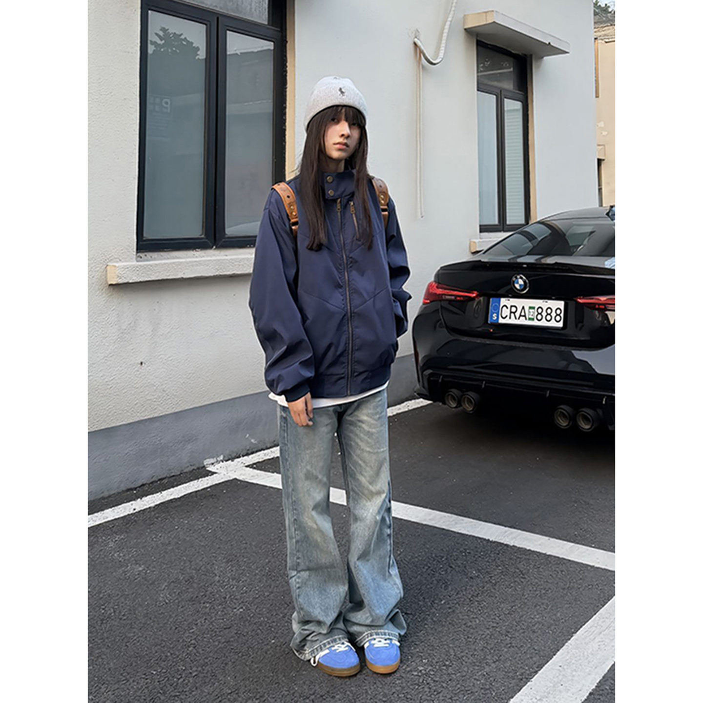 水洗微喇牛仔裤秋冬美式高街裤子