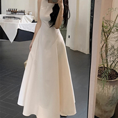 毕业白月光连衣裙女夏收腰气质初恋长裙子白色伴娘轻礼服2025新款