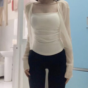 外搭开衫外套女薄款配吊带夏日轻薄防晒罩衫薄纱上衣松弛感春季