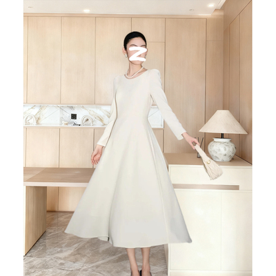 泡泡袖连衣裙女长款【赠运费险】