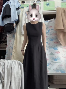 黑色连衣裙女收腰吊带长裙子小黑裙公主礼服高级质感小众2025新款