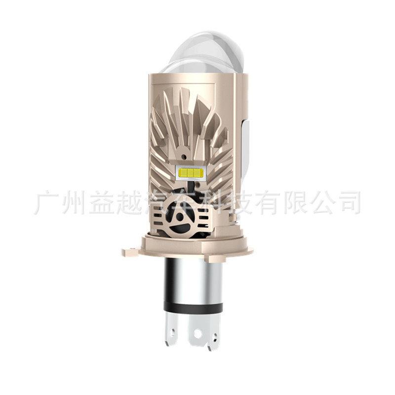 跨境H4LED大灯远近一体双光三光透镜货车24V捷达12V激光超亮灯泡