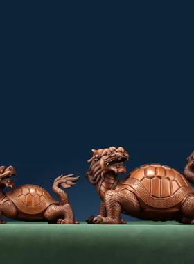 纯紫铜龙龟摆件龙头龟家居装饰品客厅门厅玄关办公室摆设