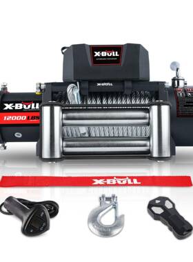 X-BVLL工贸一体12V12000磅钢丝电动绞盘越野汽车脱困自救便携式