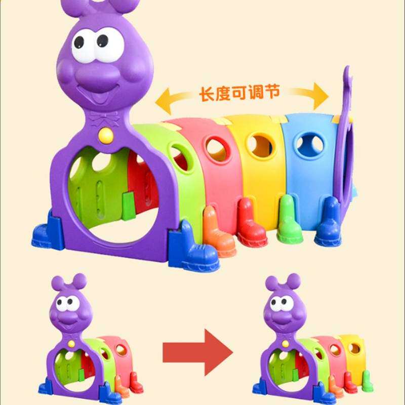 小精灵钻洞幼儿园儿童户外活动游戏爬行隧道塑料毛毛虫钻爬筒玩具