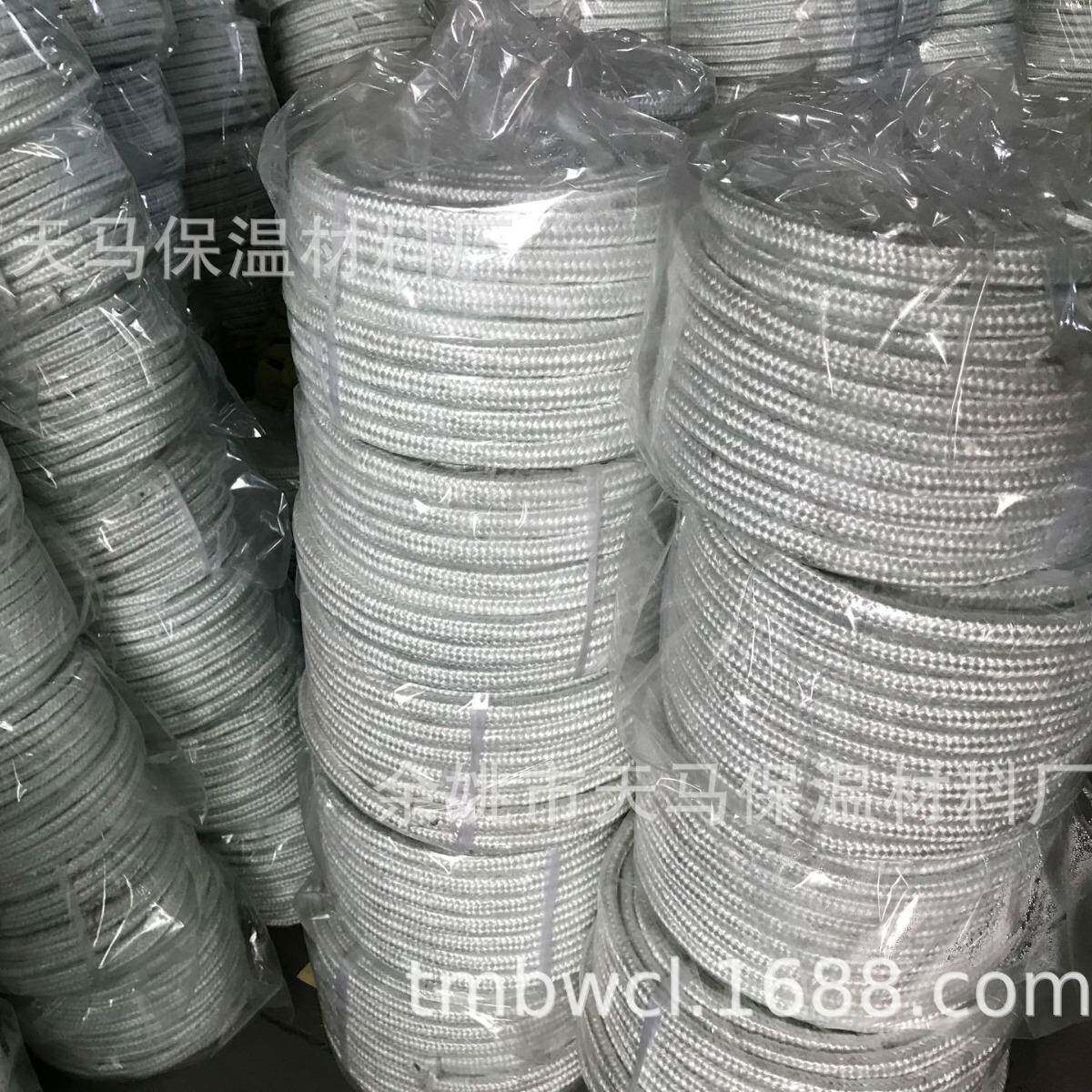 生产6mm白色玻璃纤维绳耐高温黑色12mm玻纤编织圆绳弹性捆扎绳