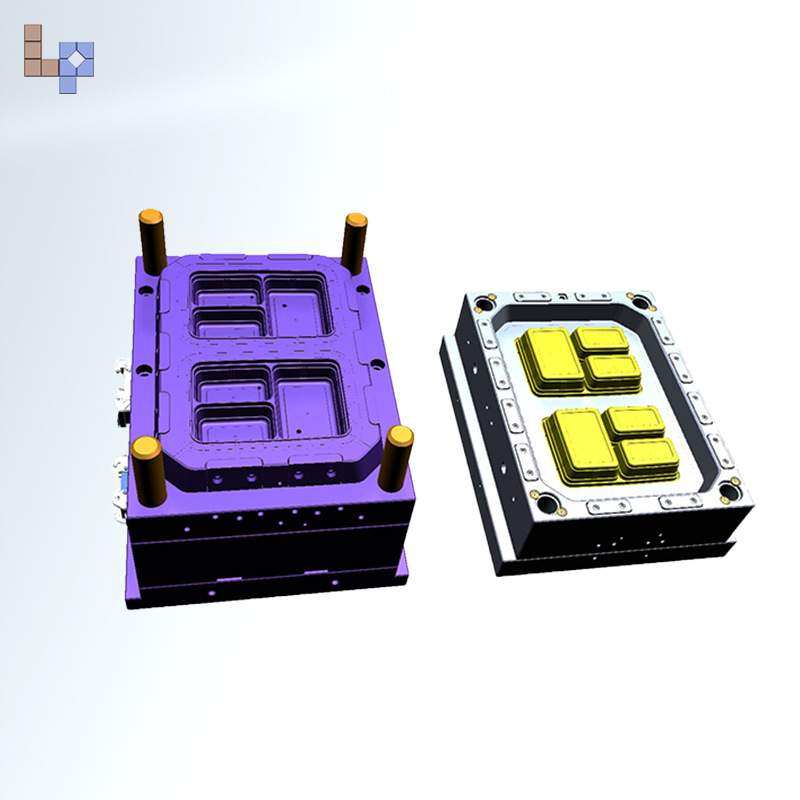 浙江黄岩一次性薄壁快餐打包方盒圆盒一出四高速机模具密封