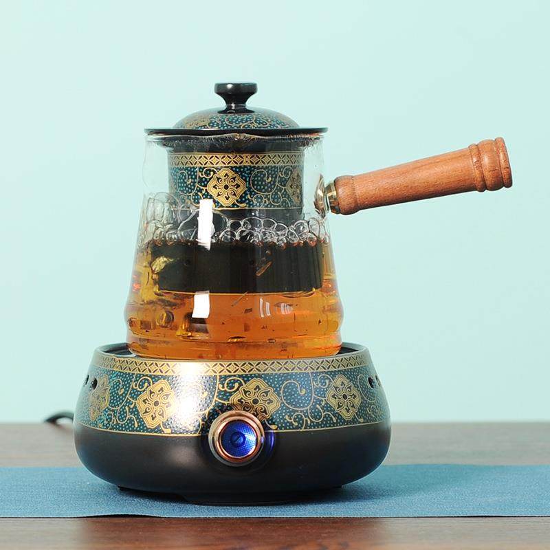 玻璃煮茶壶电陶炉家用室内煮茶器耐高温围炉煮茶的壶侧把陶壶炉子