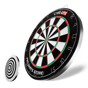 CyeeLife18寸2.5cm双面植绒钢针硬式飞镖靶盘套装裸盘