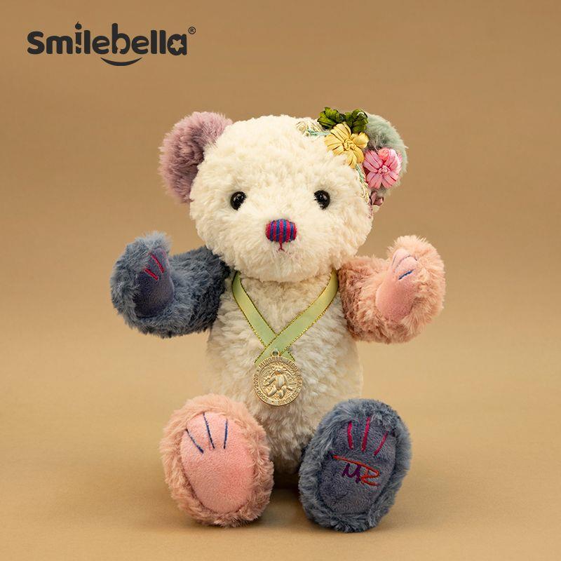 英国纪念熊泰迪巴黎奥运花色金牌新款小熊毛绒玩具超萌生日礼物