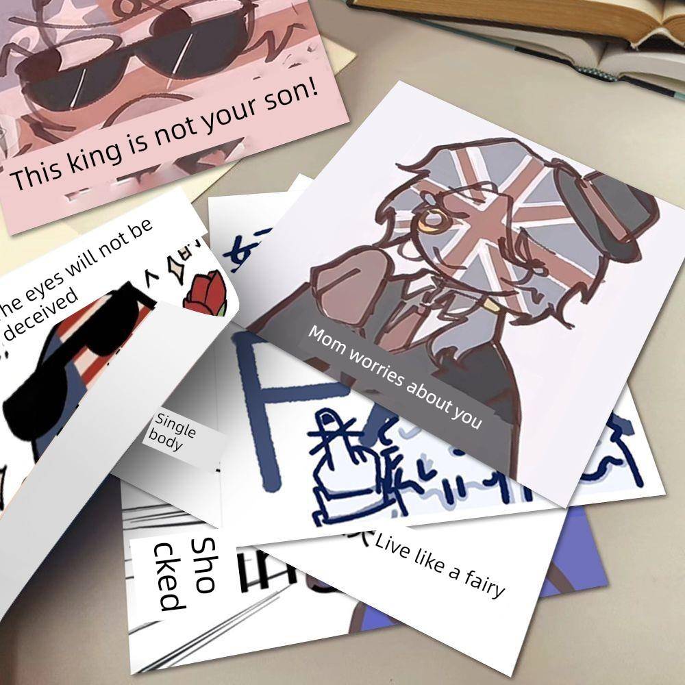 126张国拟五常ch梗图贴纸动漫游戏周边创意装饰手机壳手账贴画diy