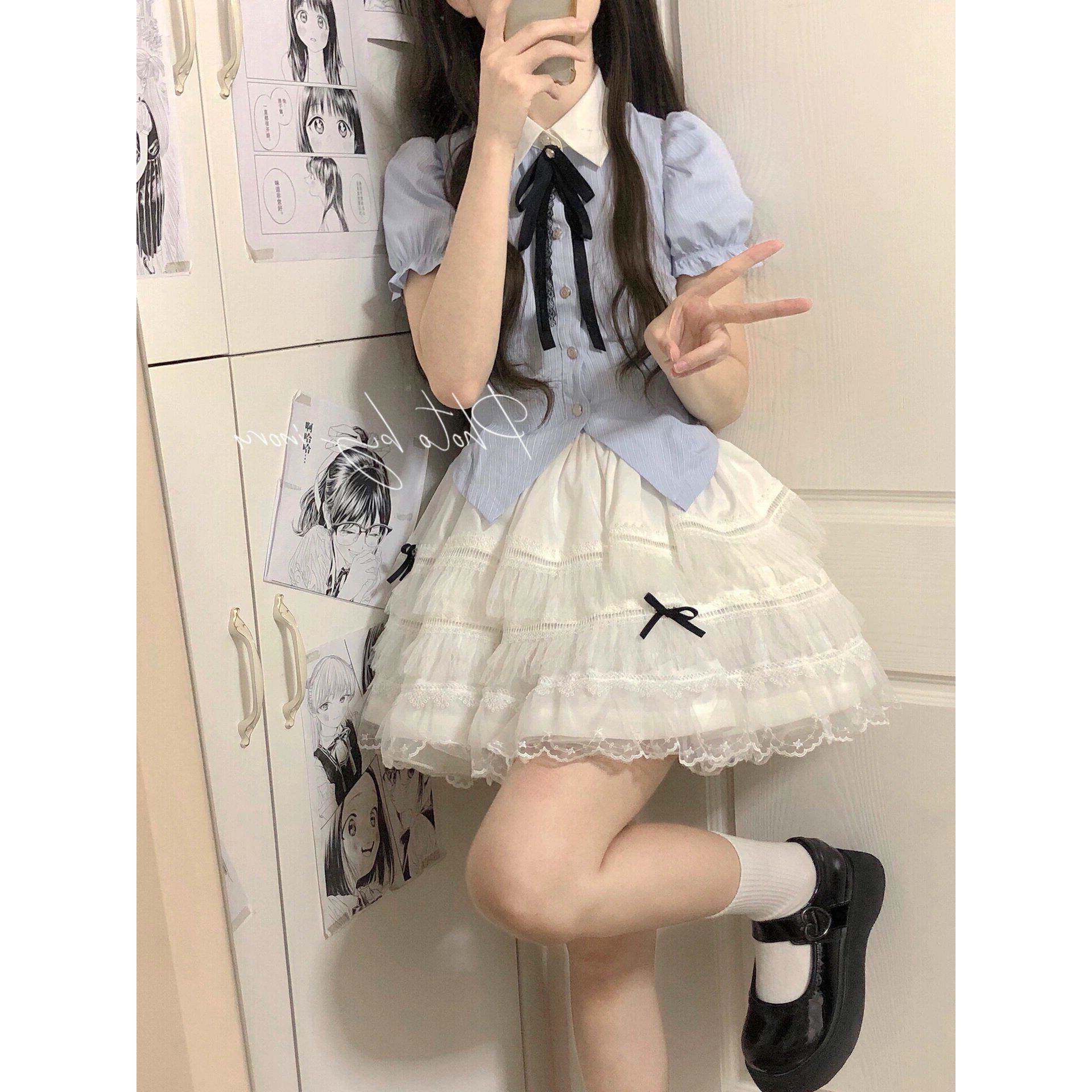 小个子网红穿搭一整套夏季高级感气质短袖上衣半身裙子两件套装女
