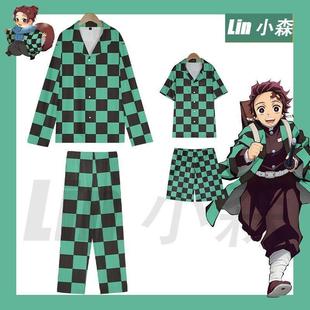 家居服痛衣 男女款 鬼灭之刃灶门炭治郎同人动漫睡衣套装 卡通二次元